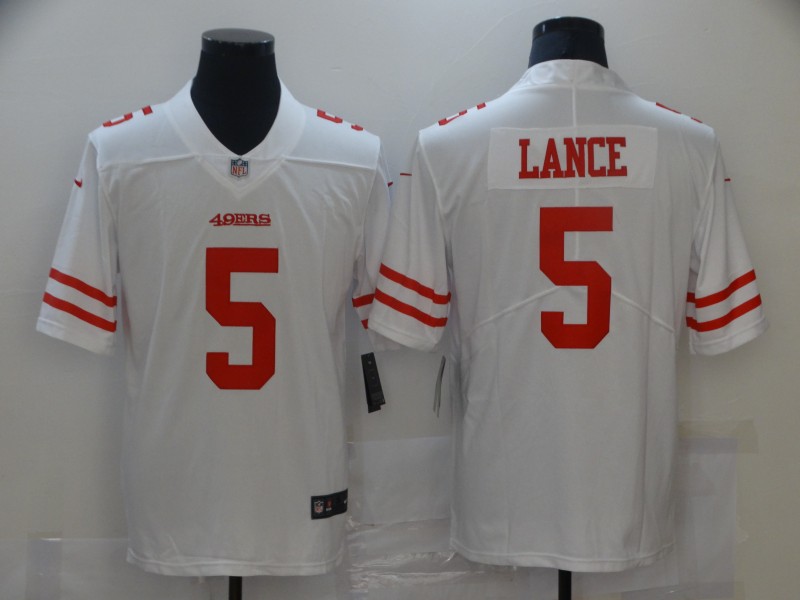 Men San Francisco 49ers 5 Lance White Nike Vapor Untouchable Limited 2021 NFL Jersey